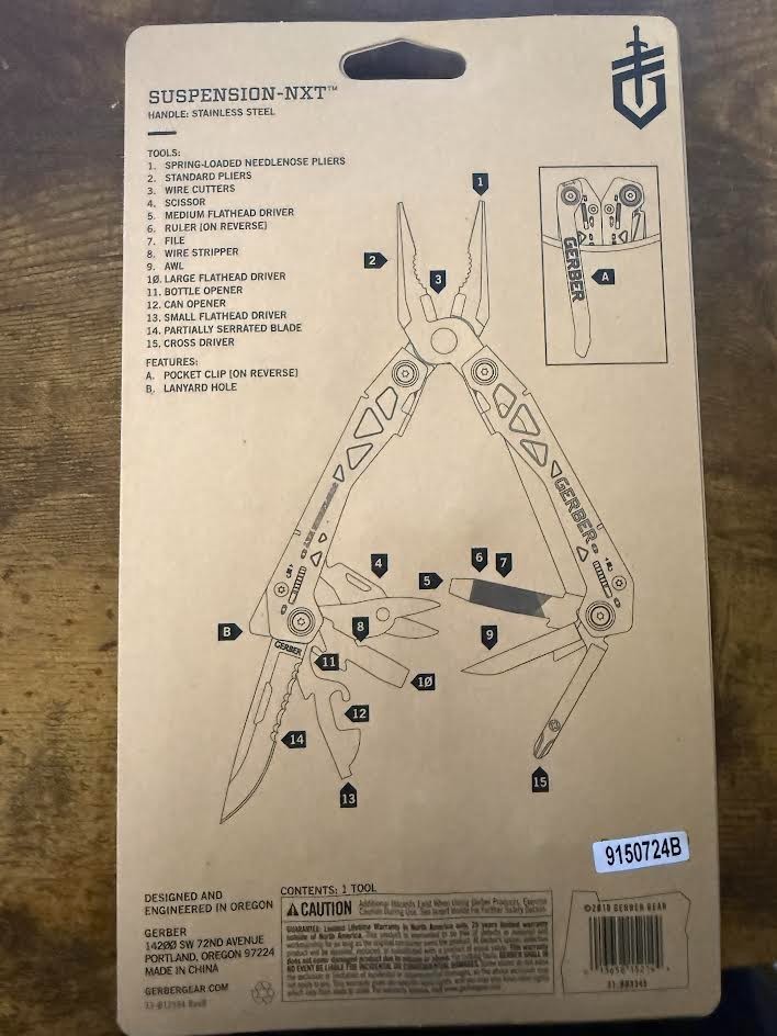 Gerber Suspension NXT 15-in-1 Multi-Tool EDC Gear & Equipment Silver