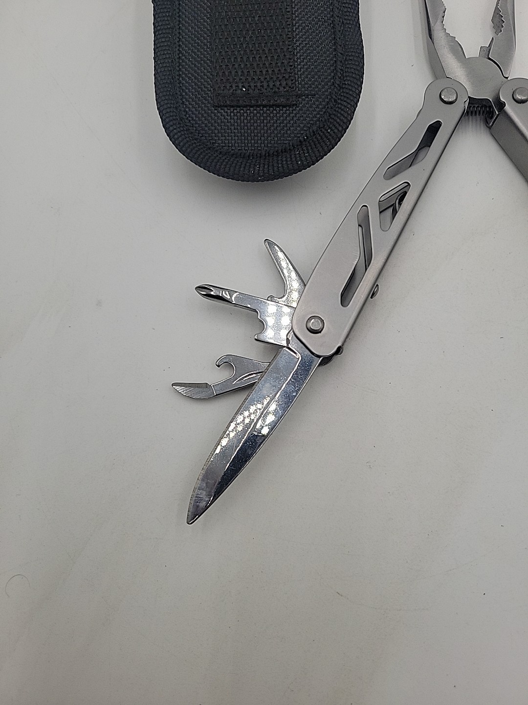 Ozark Trail 4in Multi-Tool 12-in-1 Pliers Knife Saw w/ Sheath EDC Camping Gear
