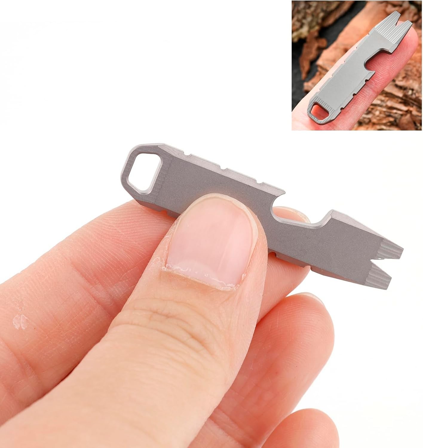 Mini Pry Bar Multi Tool Titanium Bottle Opener Keychain Screwdriver