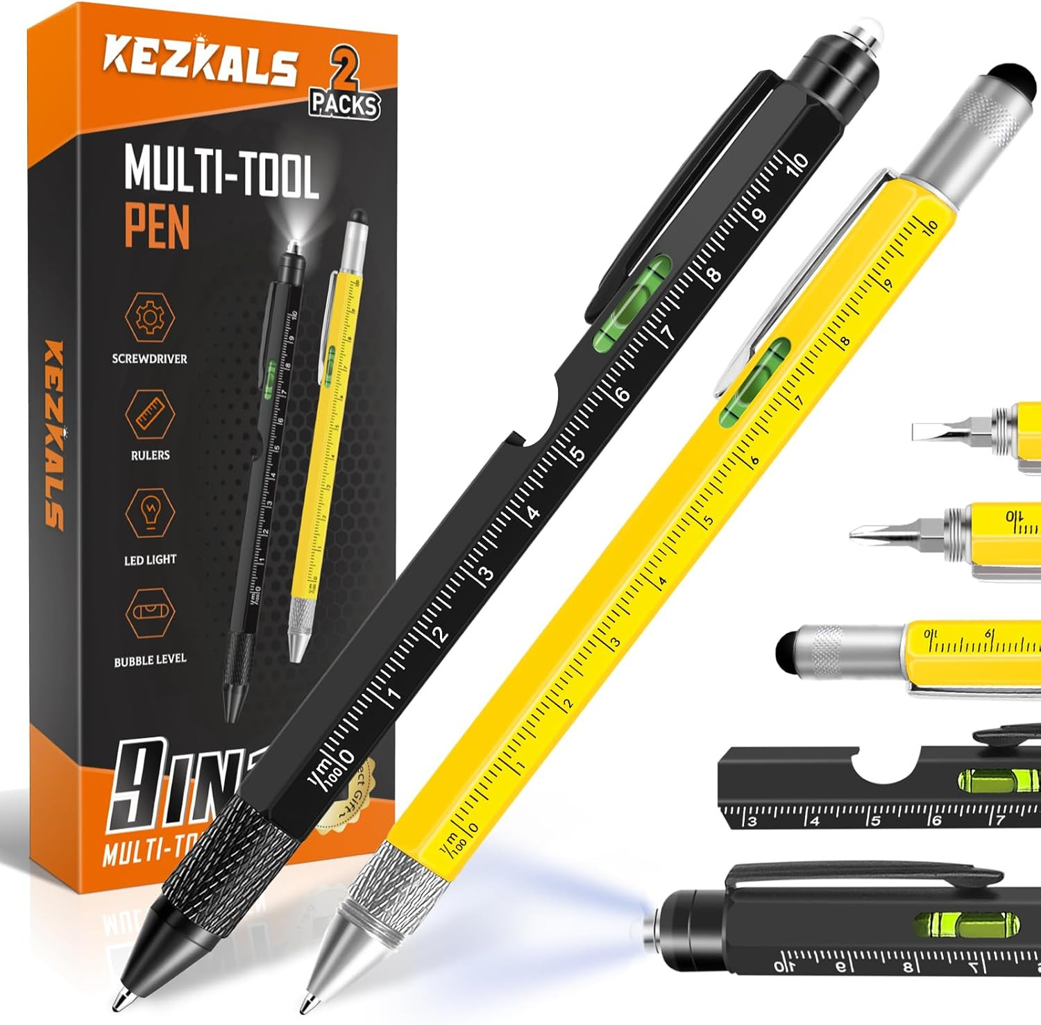 Stocking Stuffers for Men, 9 in 1 Multitool Pen Set Gifts for Men, Dad Christmas