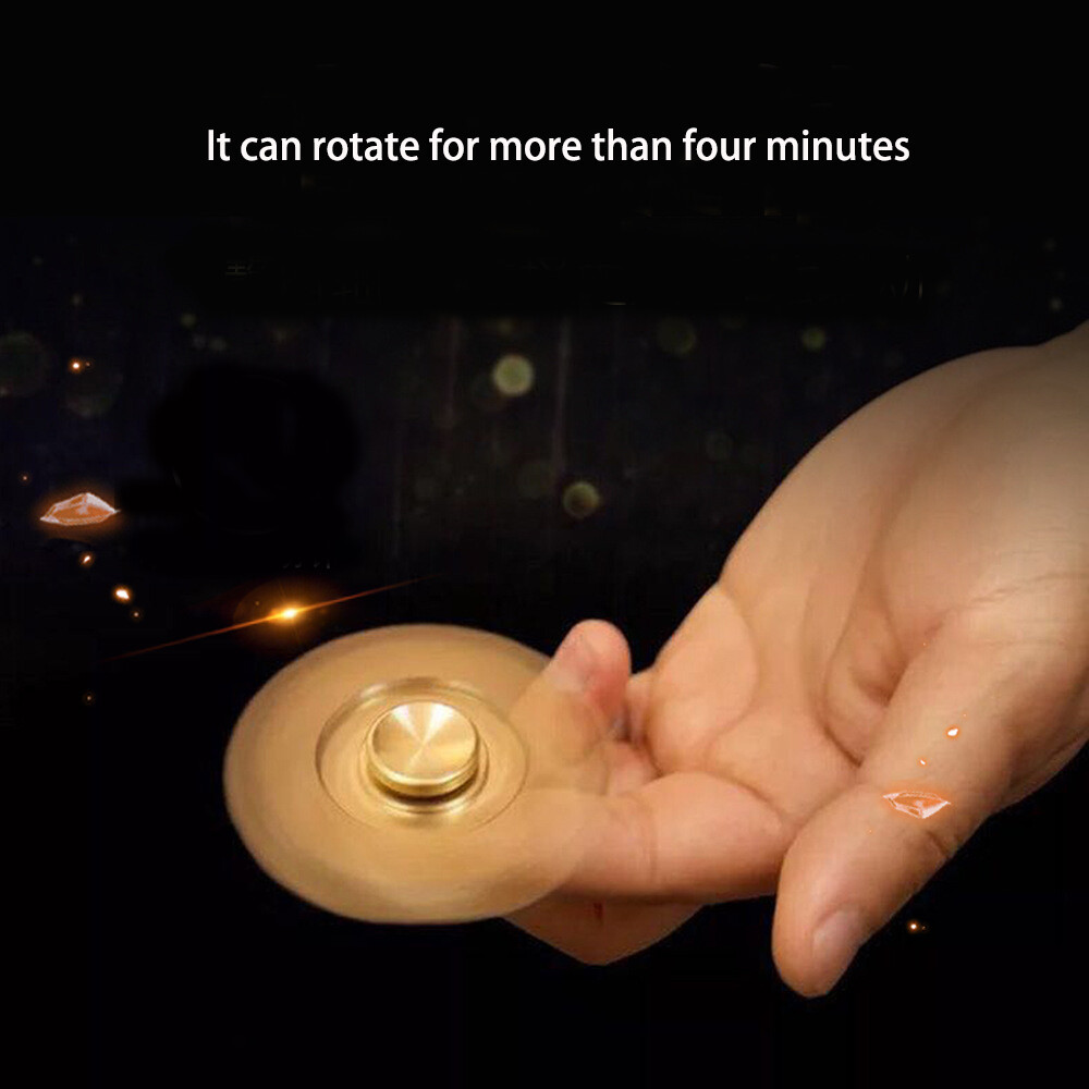 EDC Gear Brass Gyroscope Toy Fingertips Spinning Top Gearwheel DIY Gyro Toy Gift