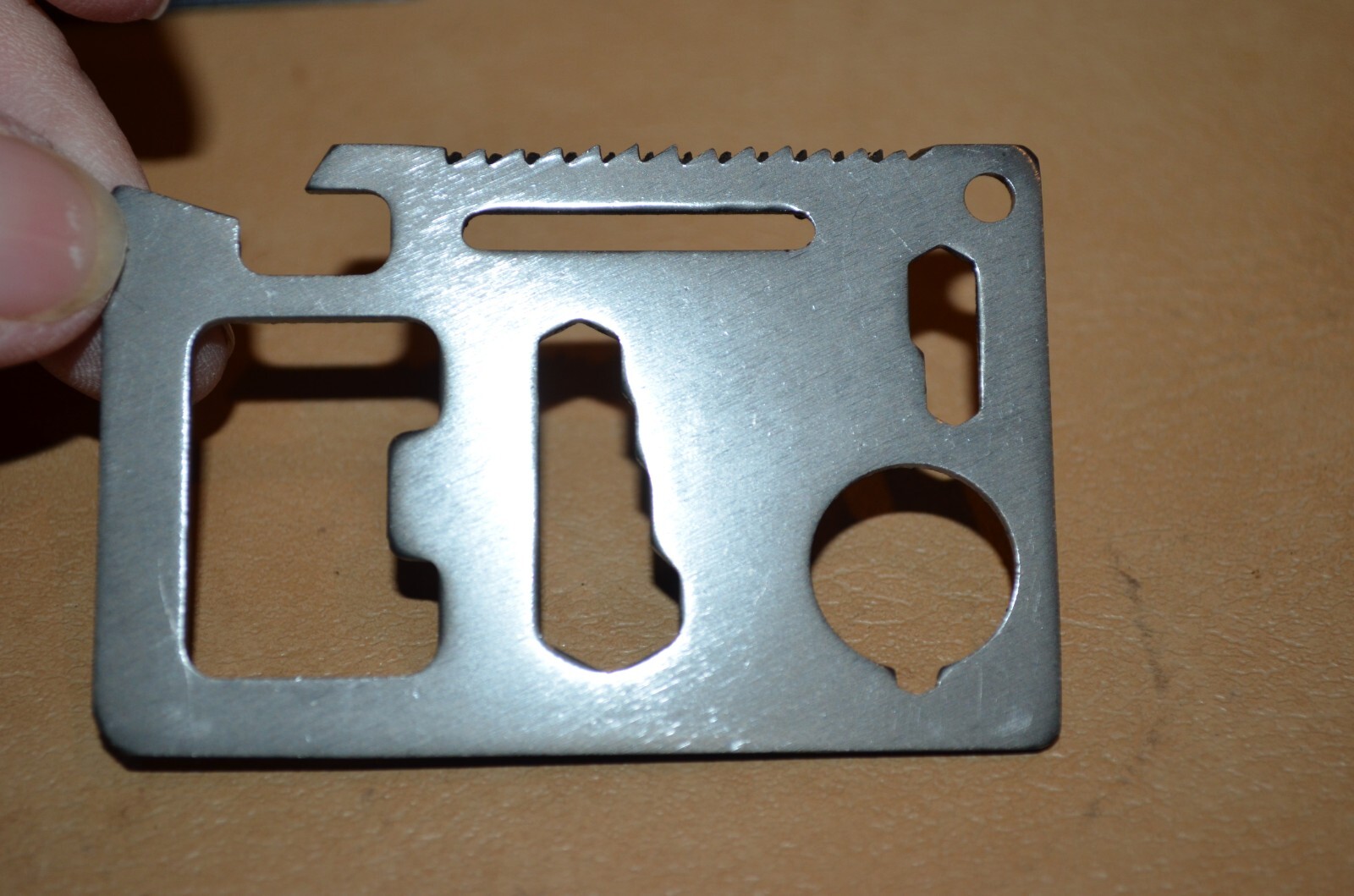 Smallish Wallet Size Multi Survival Tool in Gun Metal Color in Black case Metal