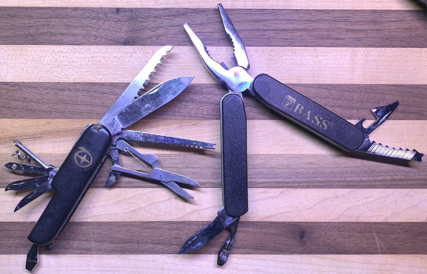 Lot 2 Function Black Multi-Tool Knives/ Bass Multi-Tool