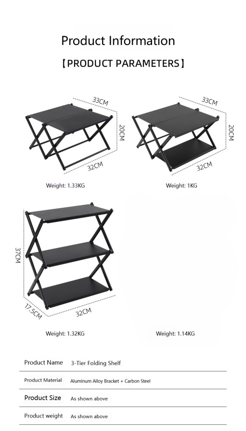 Outdoor folding storage rack multifunctional aluminum alloy small table