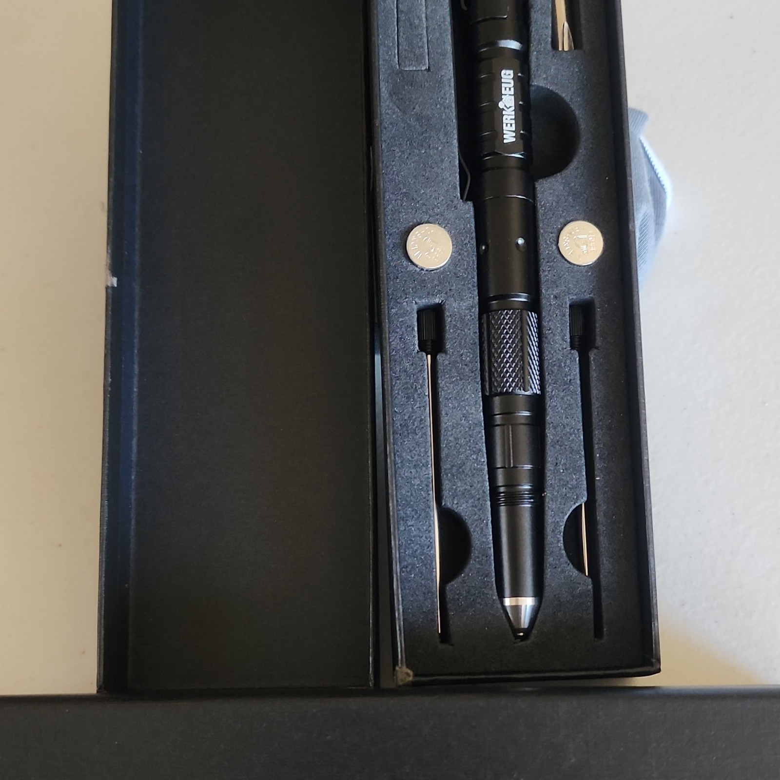 WERKZEUG Black Multi-Tool Pen Ergonomic Handle with Flashlight & Bottle Opener
