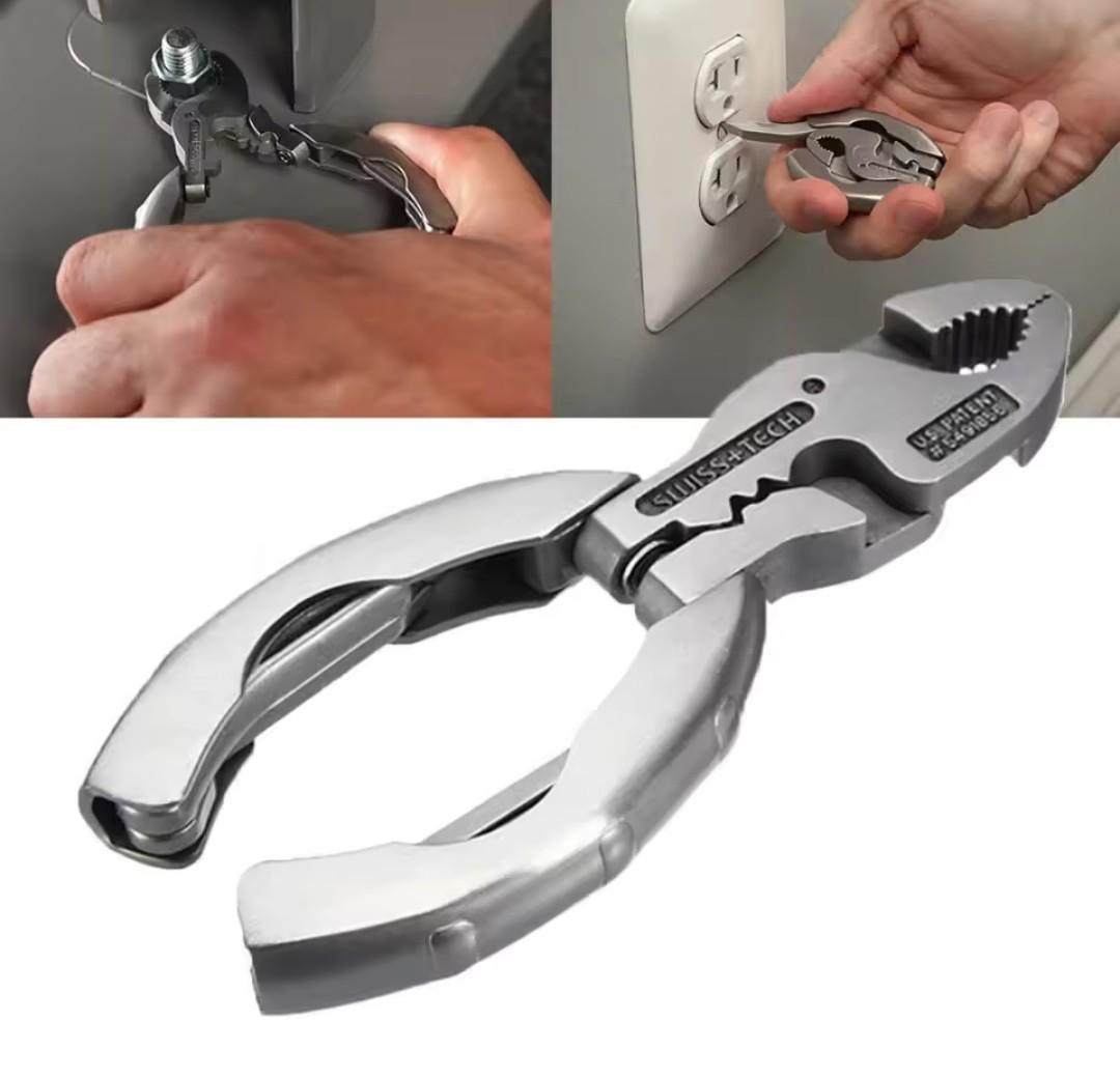 Silver Mini Bent Multifunctional Tool 9 in 1 Multitool Keychain Plier…
