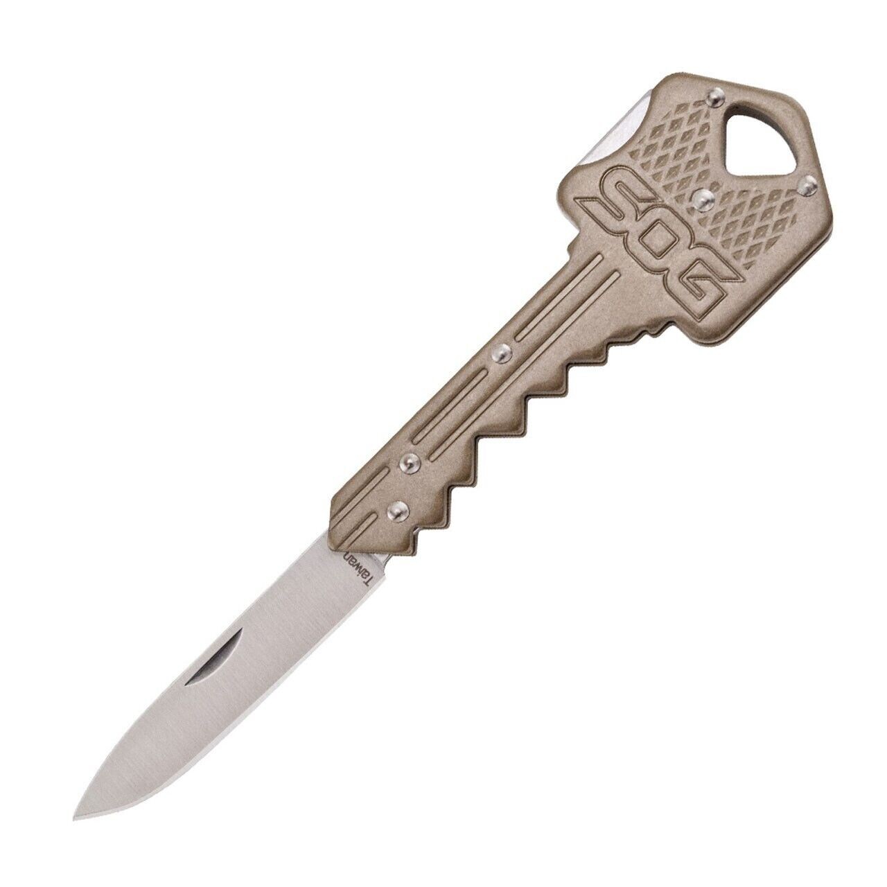 SOG Key Shaped Folding Lock Blade Knife For Pocket or Keychain Stainless Steel