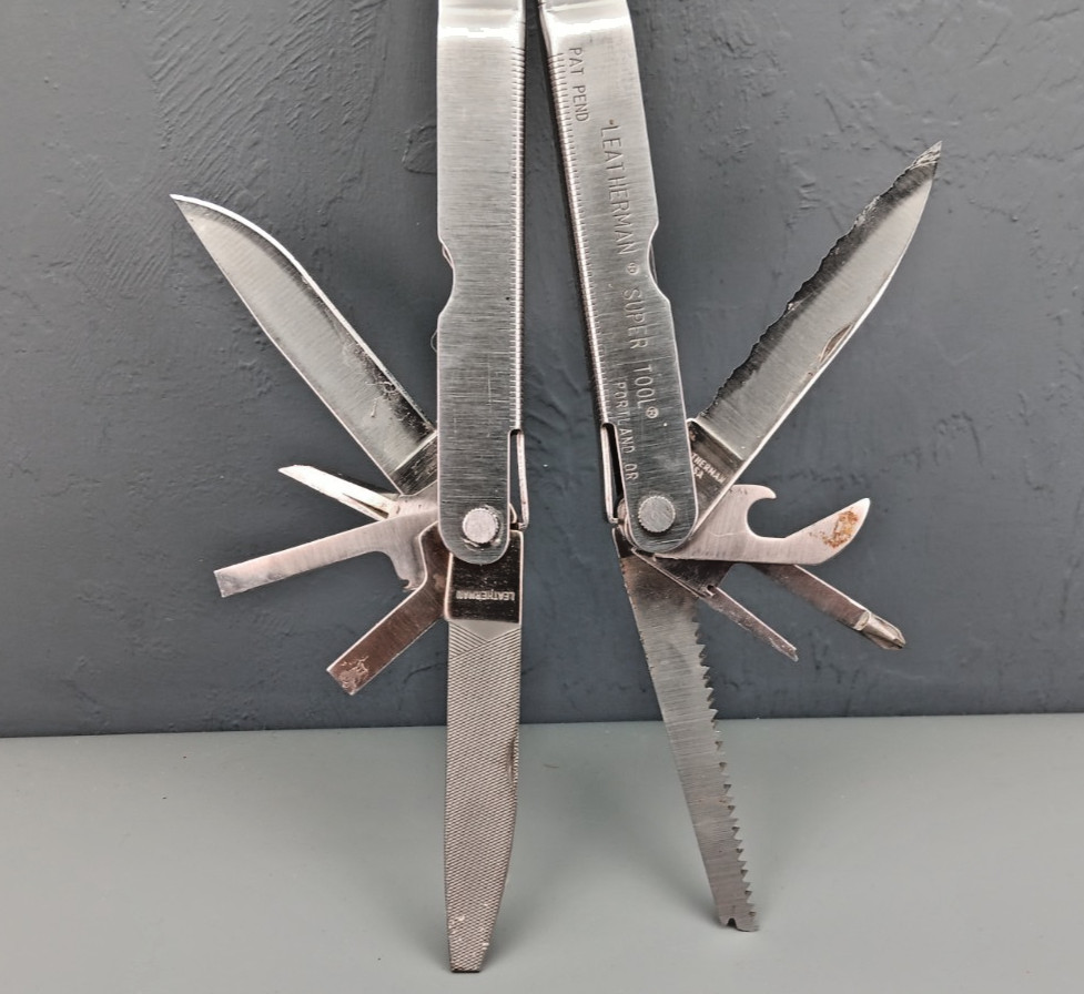 Vtg 1995 Pat Pending LEATHERMAN Super Multi Tool 10 Blade