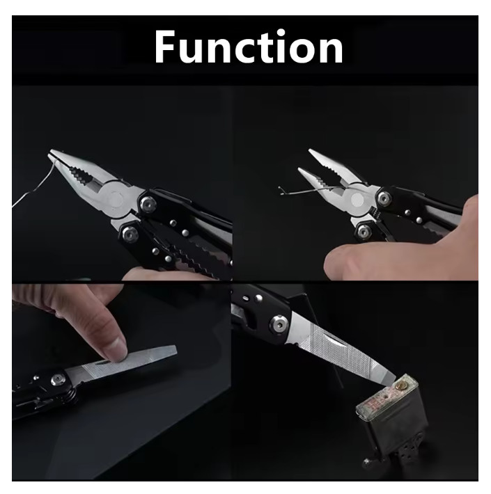 Camping Multitool Stainless Steel Portable Folding Knife Pliers Outdoor – Silver