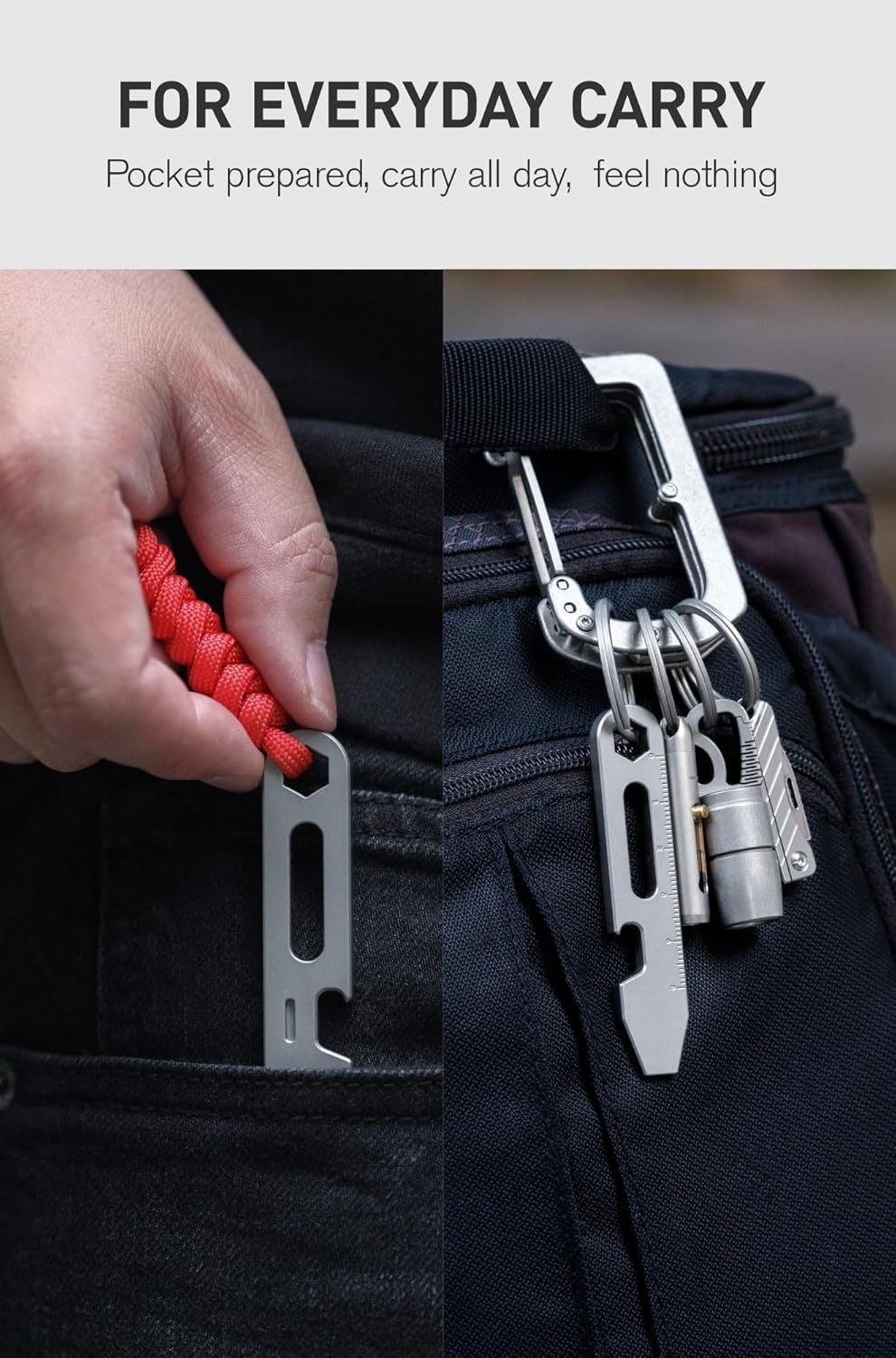 Titanium EDC Pry Bar Multitool, 4-in-1 Keychain Prybar Tool with Bottle Opene…