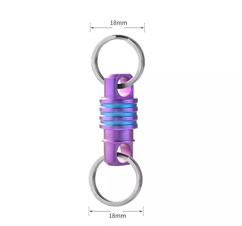 360 Degree Rotation Titanium Alloy Gimbal Keychain w/ Ring Car Keychain EDC Tool