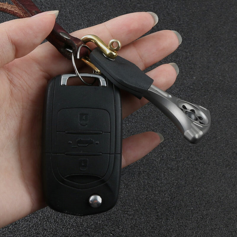 TC4 Titanium Keychain Necklace Pendant Bead Window Break Tool with Kydex Sheath
