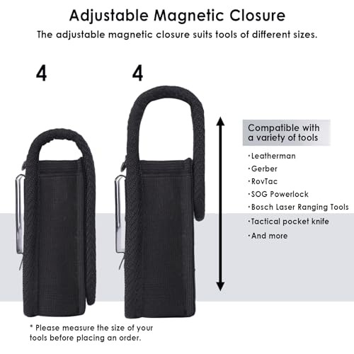 Multitool Sheath – Magnetic Closure EDC Belt Pouch Organizer with Belt Clip &