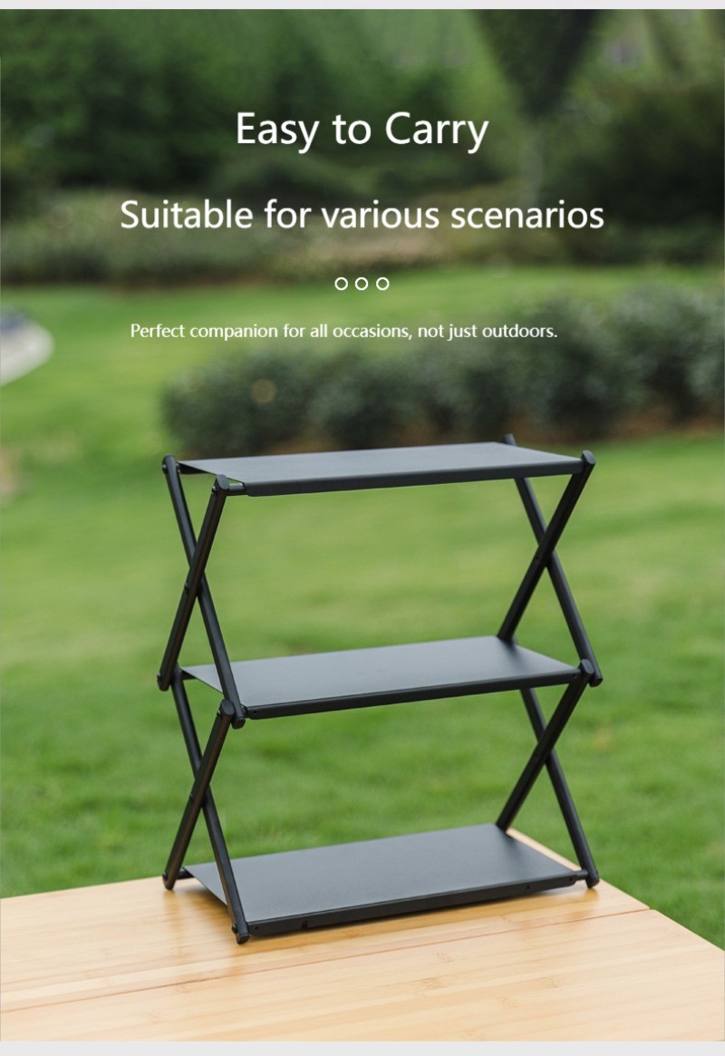 Outdoor folding storage rack multifunctional aluminum alloy small table