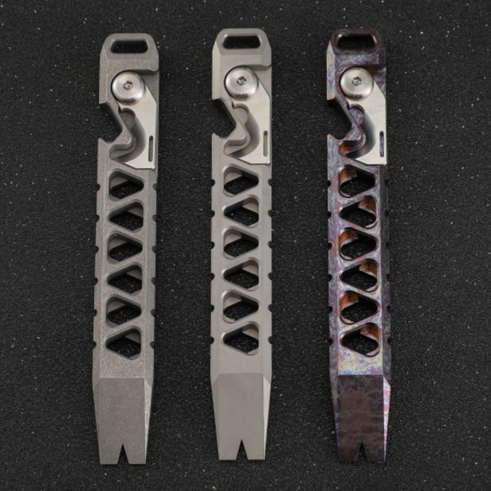 Titanium Alloy EDC Pry Bar Multi-Tool Rope Cutter Outdoor Gear Durable