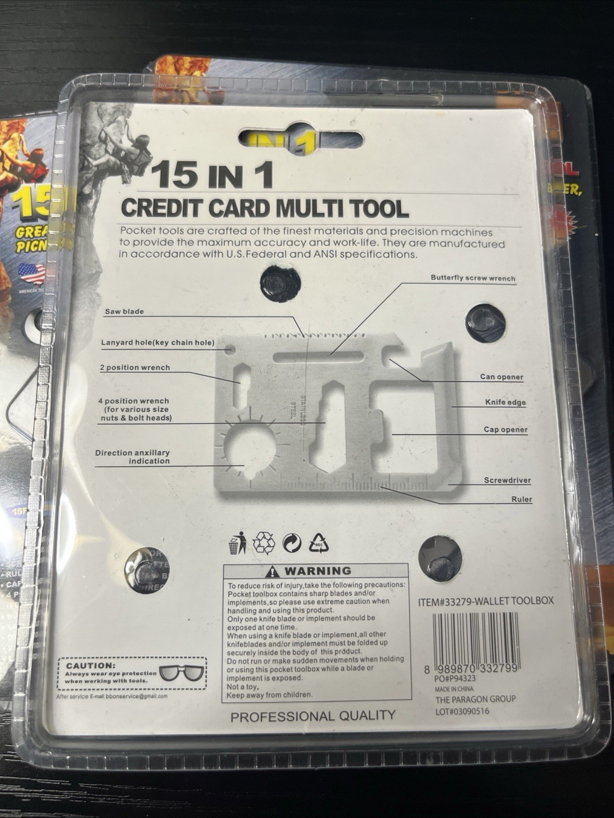 3 BENZEN TOOLS 15 in 1 CREDIT CARD MULTI TOOL POCKET SIZE (New In Package)