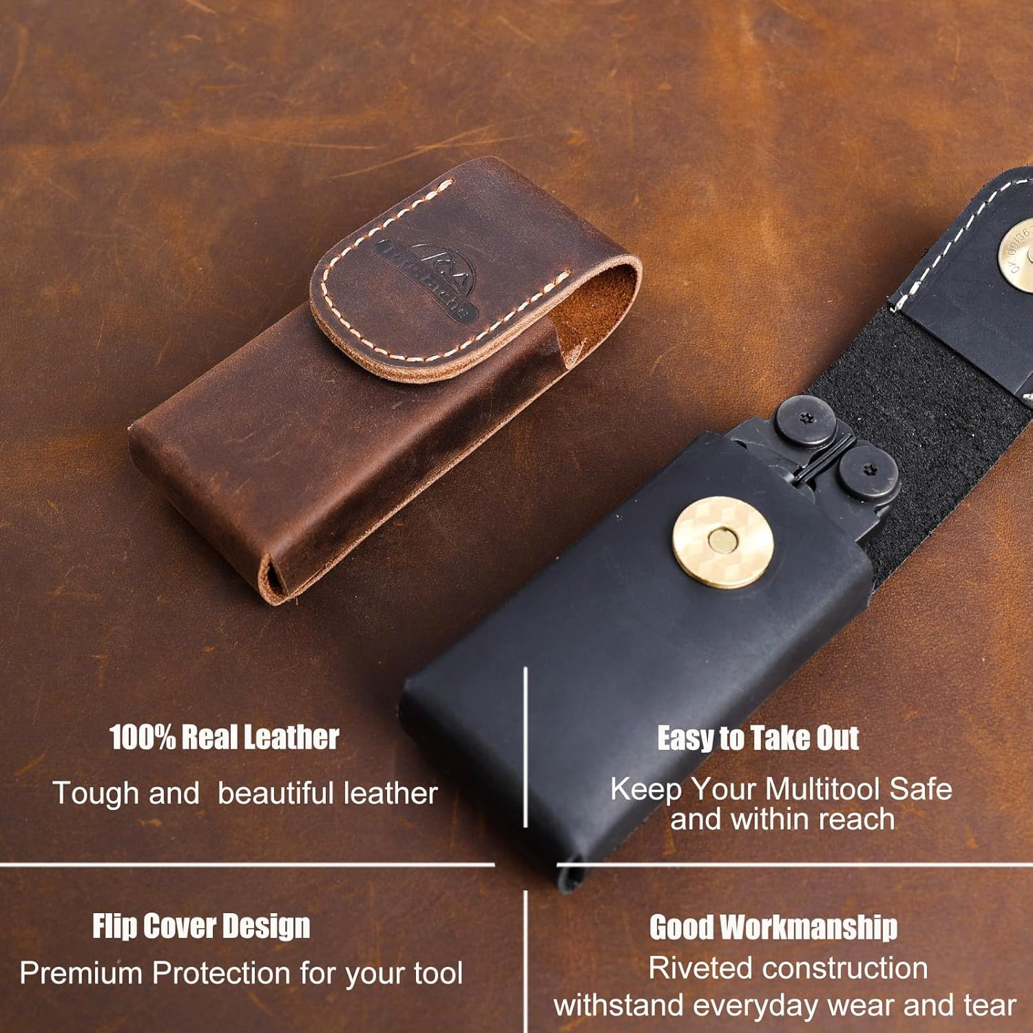 Leather Multitool Sheath for Belt – Multitool Holster for Leatherman Wave & Wave