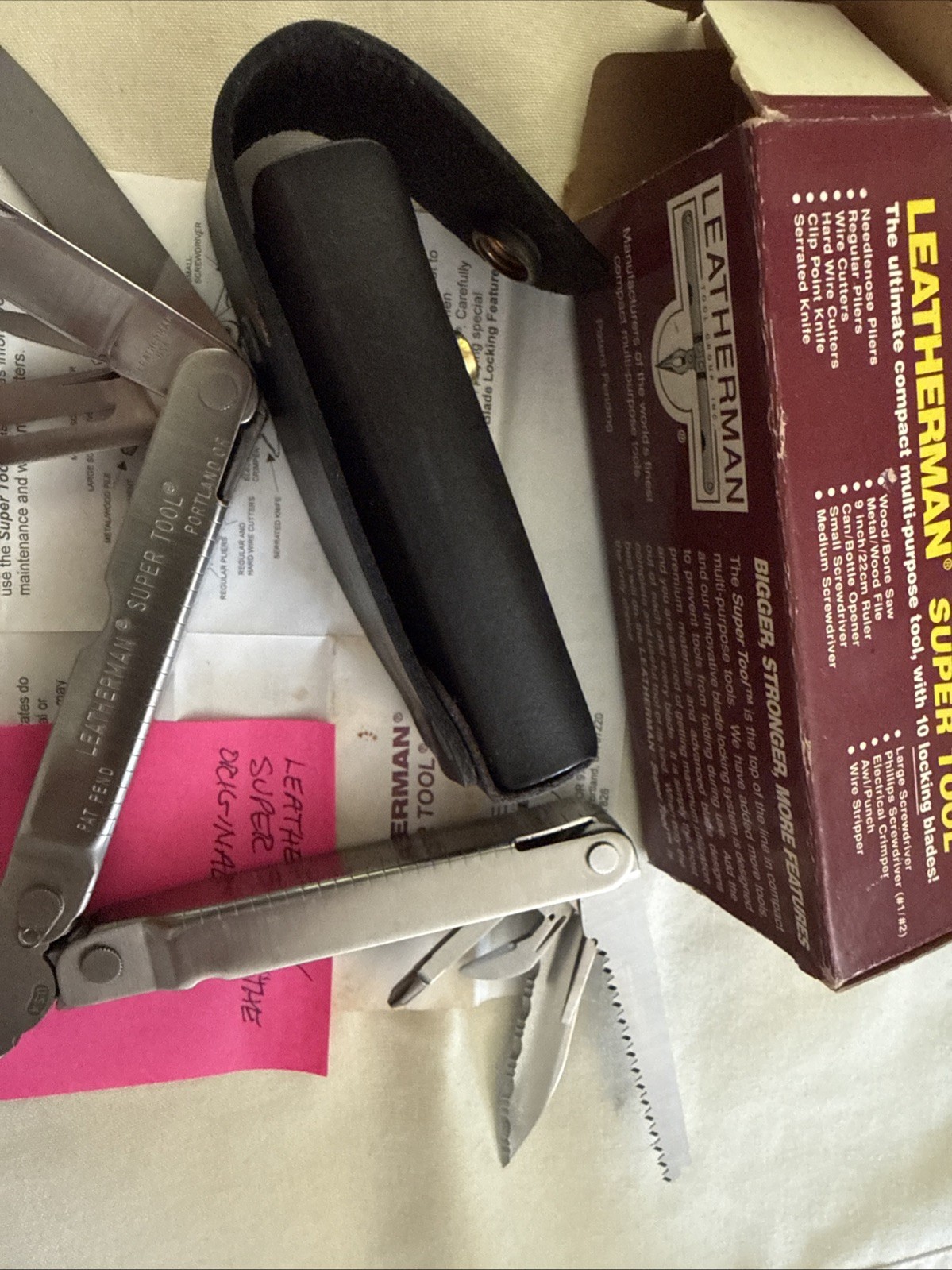 Leatherman Super Tool “The Original” USA Multi Tool NIB w/Paperwork Bigger+++