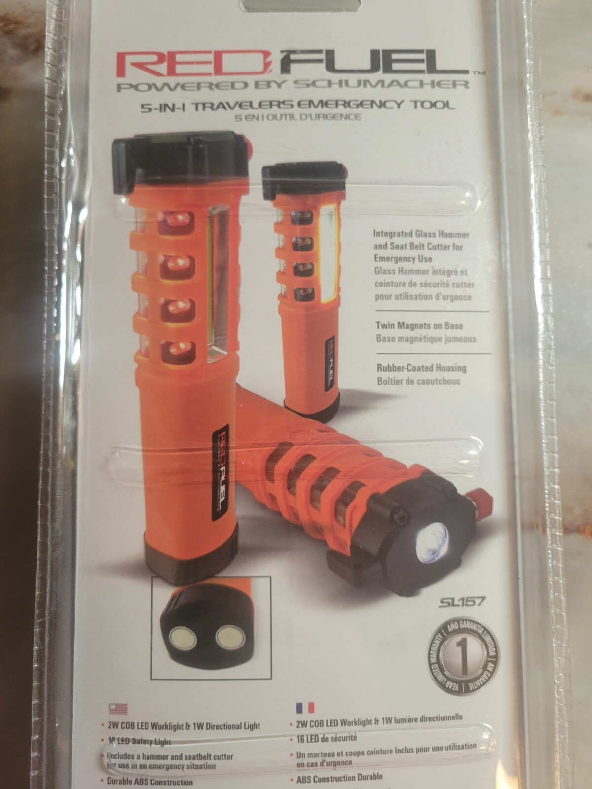 red fuel 5 in 1 travlers emergency tool