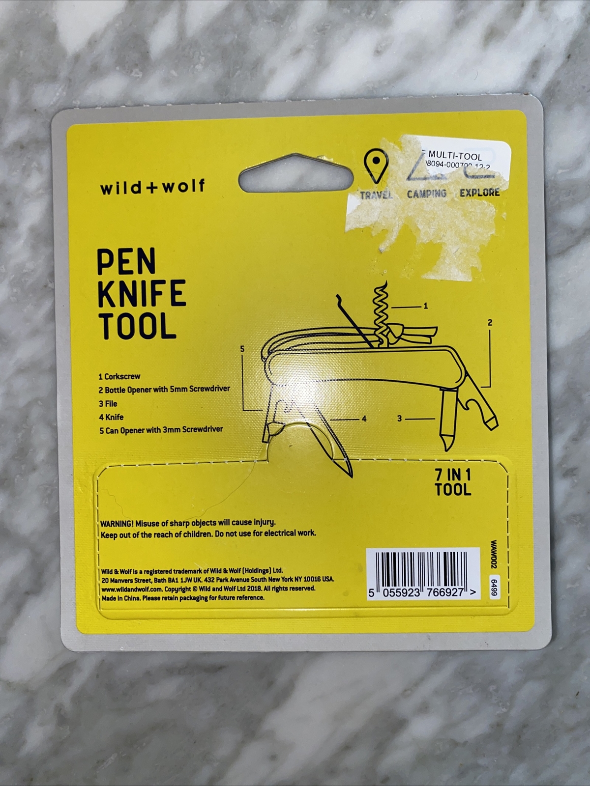 NIP Wild + WOLF PEN KNIFE TOOL corkscrew+bottle opener+can opener,+screwdriver +