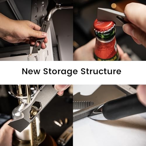 EDC Multitool Pry Bar Set – Titanium, Bottle Opener, Nail Puller, Hex Wrench, Po
