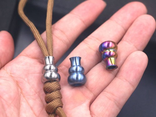 EDC Ornaments TC4 Titanium Outdoor Key Parachute Cord DIY Tool Lanyard Bead Toy
