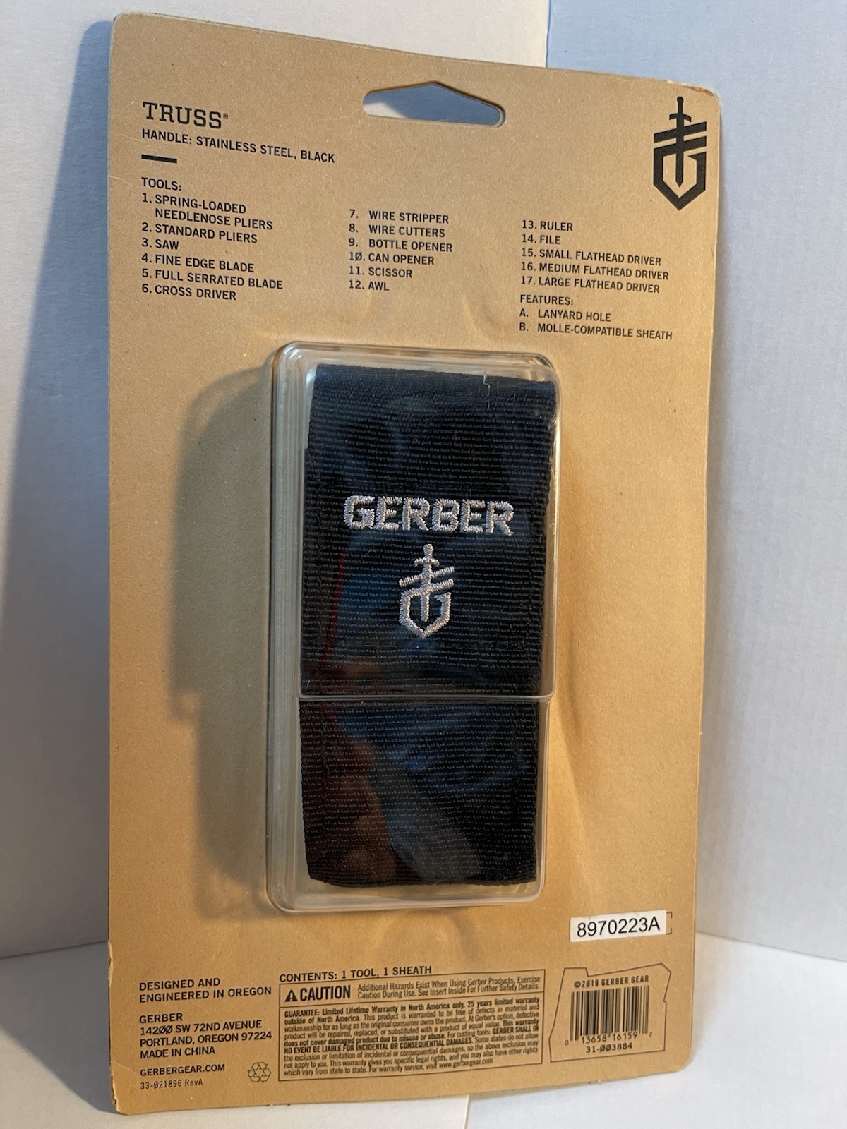Gerber Truss 17 In-One Multi-Tool Black 31-003884 New in Sealed Package