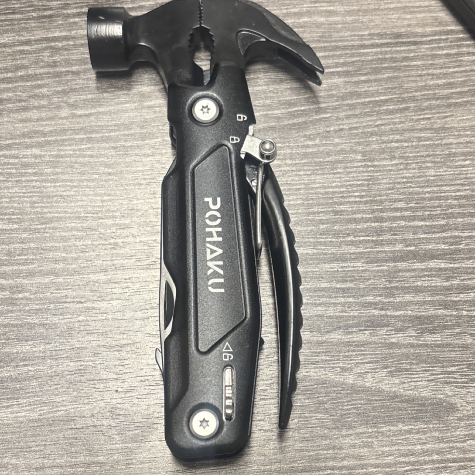 POHAKU Multi-Tool Hammer Pliers Steel Black