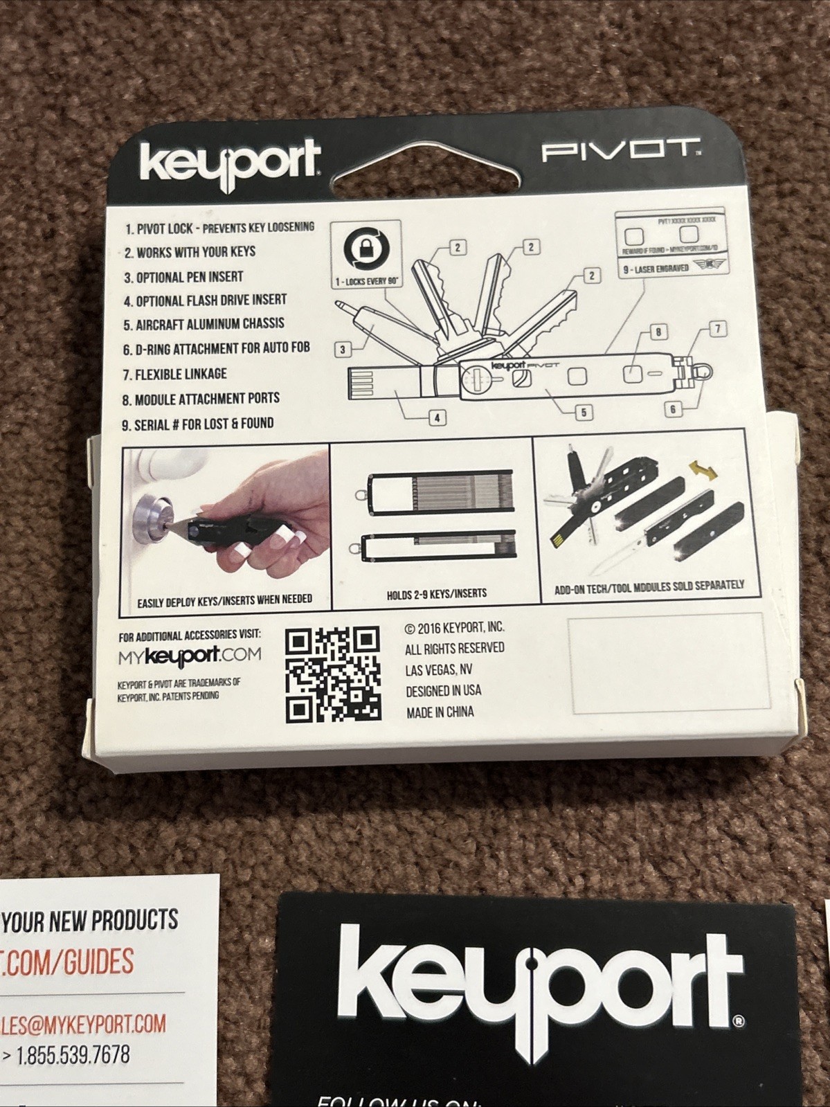 Keyport Pivot 1.0 Minimalist Key Organizer Aluminum Black New Open Box
