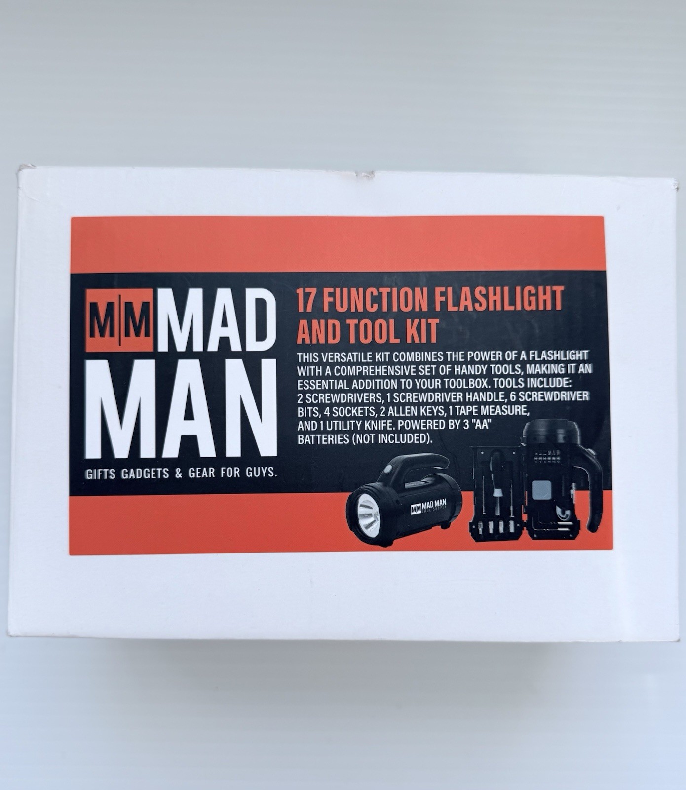 Mad Man 17-Function Flashlight Tools Kit Multi-Tool Set Handyman Camping New