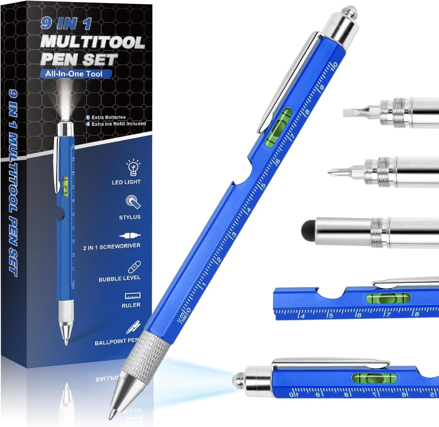 Practical 9-in-1 Gadgets Gift Boxed Multitool Pen – Perfect for All Occasions