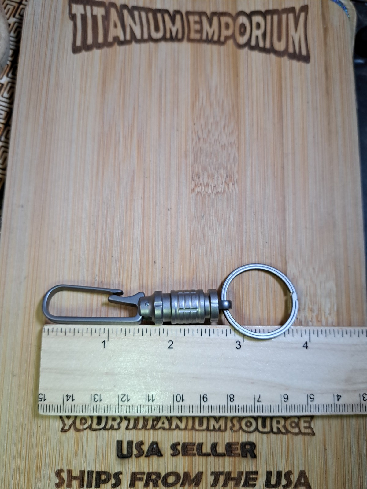 EDC Titanium Keychain Belt Loop Clip Quick-Release With Built-in Box Opener