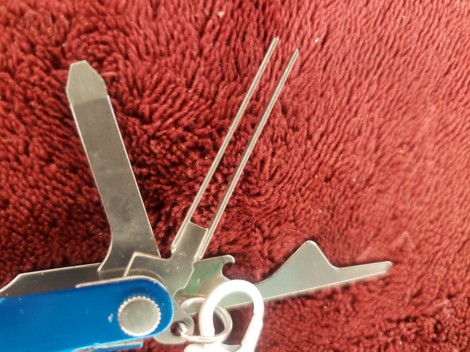 Leatherman Micra Red Blue Multitool White claw keychain 0121 date code