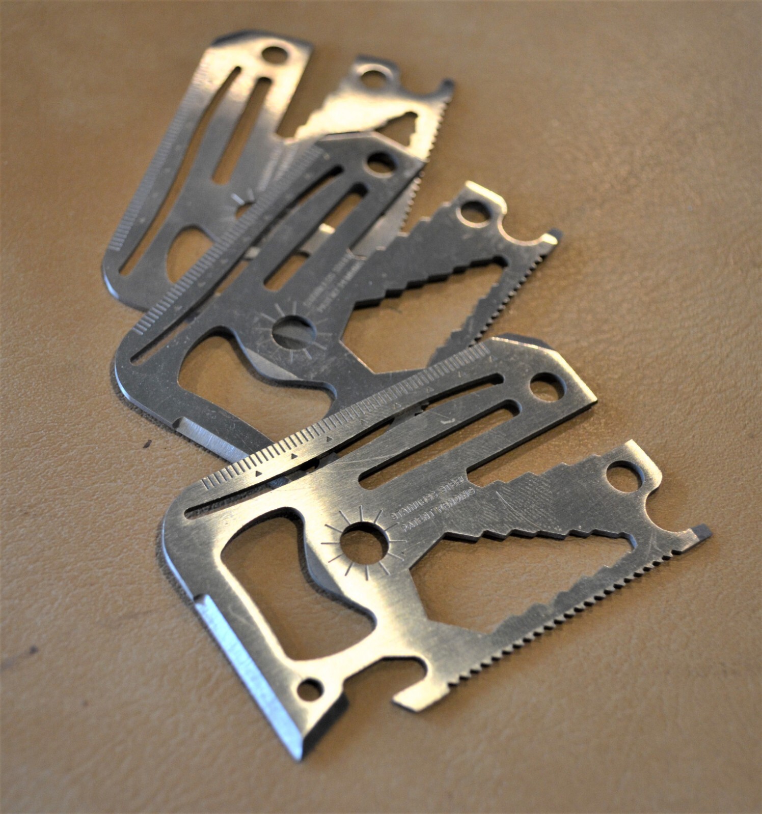 Wallet Multi Survival Tool Stainless Steel Metal Thin Smaller Size Hunting Brand