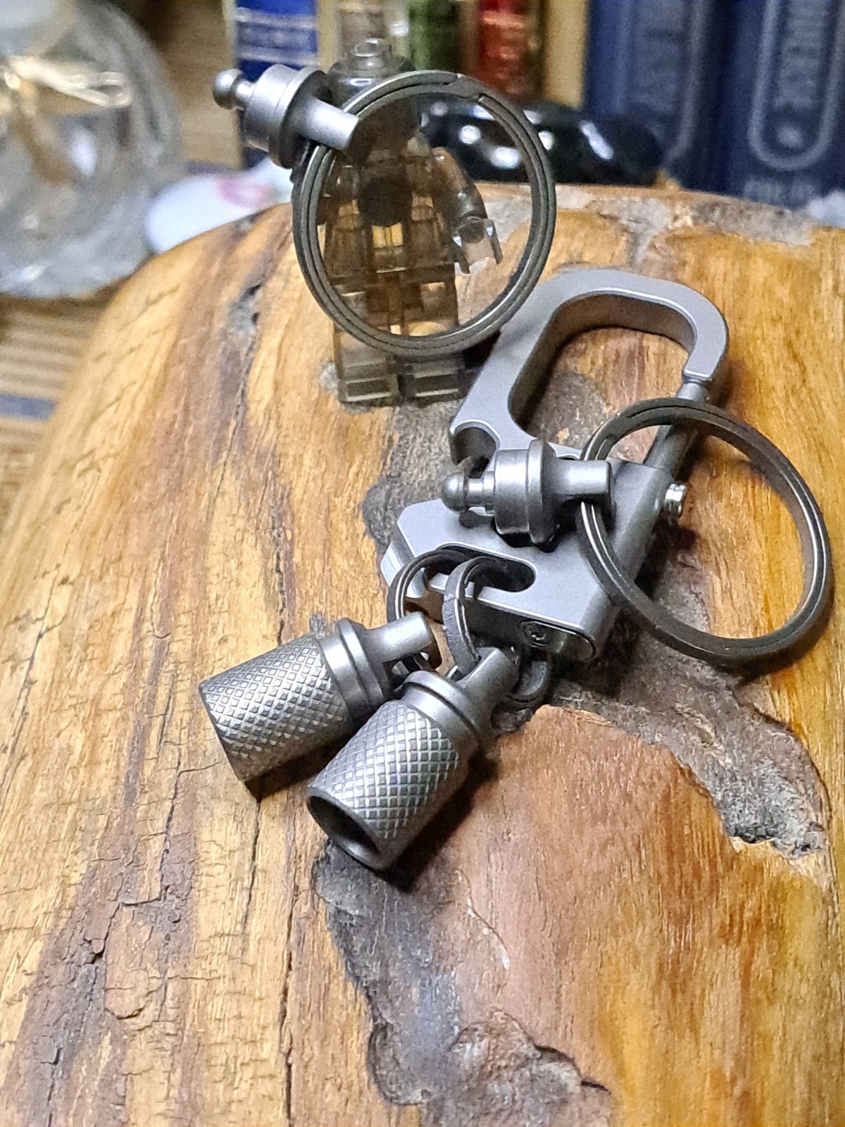 Pro Series Titanium Carabiner Keychain with Quick Releases and Titanium Keyrings