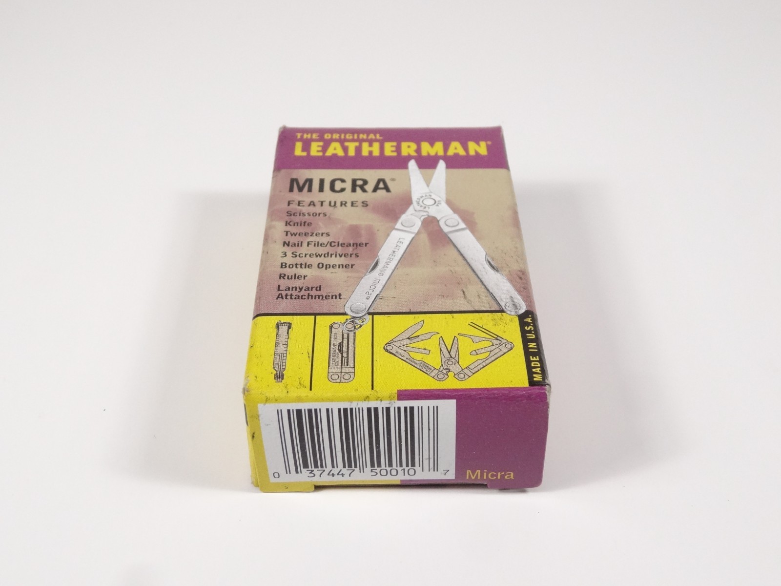 Vintage NOS Leatherman Micra Multi Tool Made In USA Scissors Knife Tweezers File
