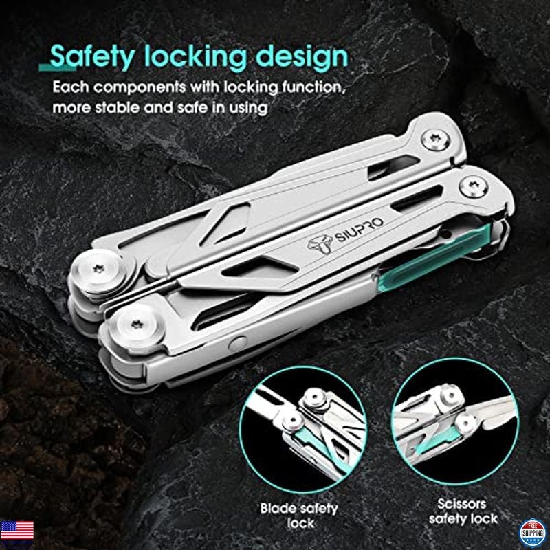 Tactical Multitool Pocket Knife for Men – Versatile Tool with Scissors, Saw,