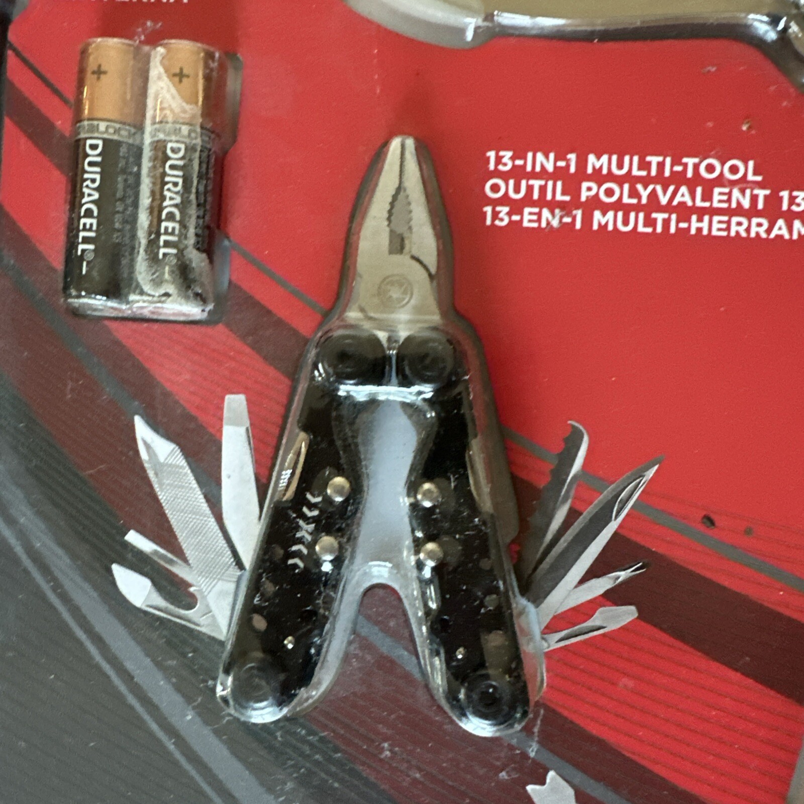 FOUR PIECE 14IN1 & 13IN1 MULTI-FUNCTION SNAP TOOL SET FOLDING KNIFE FLASHLIGHT