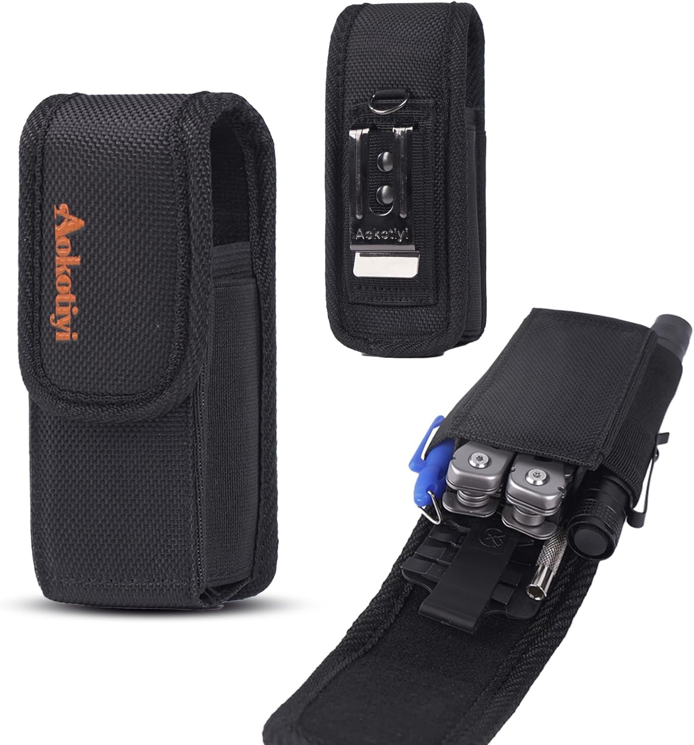 Multitool Sheath with Magnetic Closure, EDC Belt Clip Tool Pouch with D-Ring & C