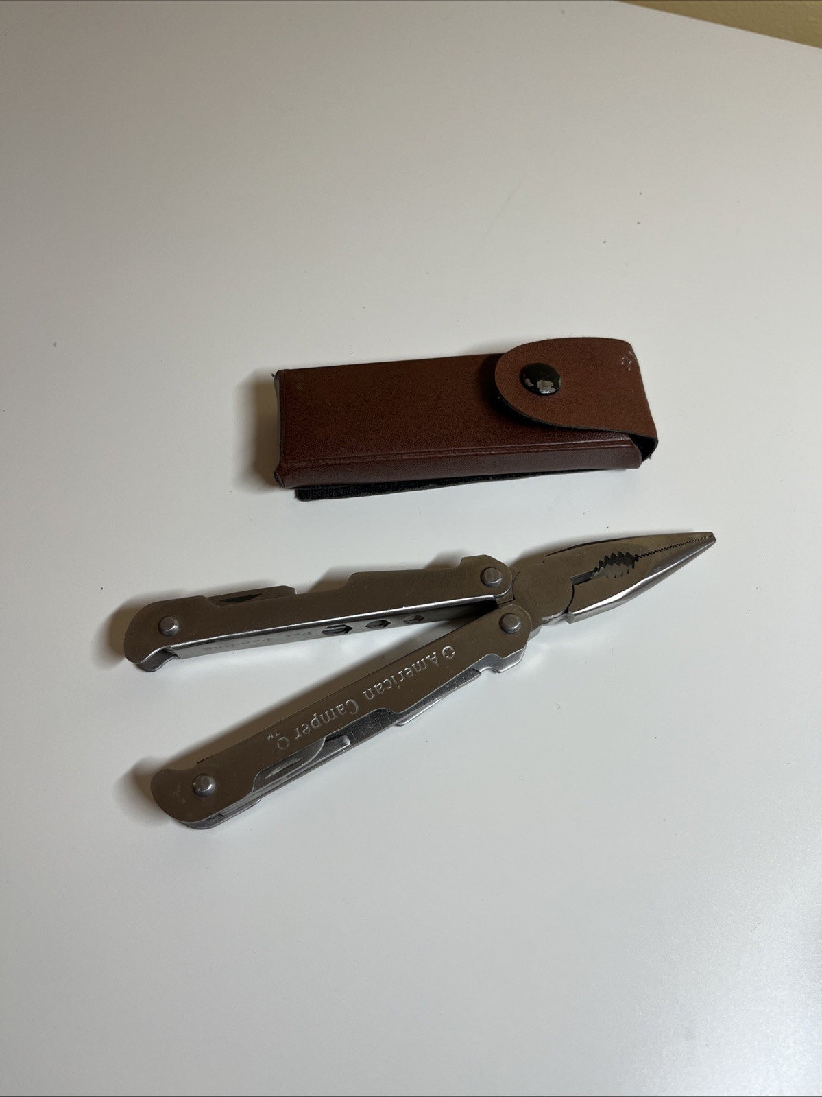 American Camper Stainless Steel 9 Multi-Tool With Leather Case