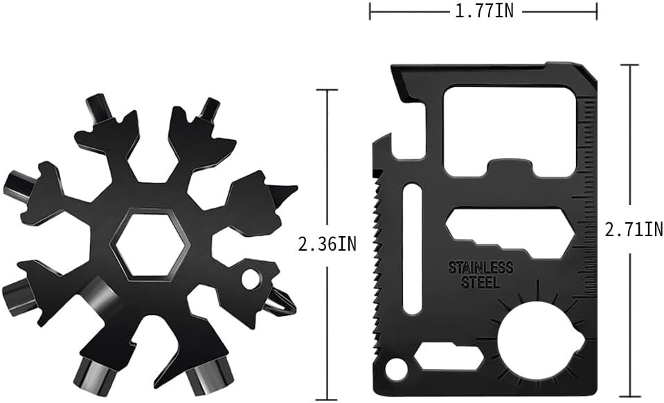 Dad Gifts for Men Adults Gifts for Men 18 in 1 Snowflake Multitool and Card Tool