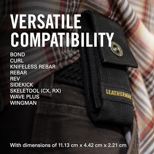 Premium Nylon Snap Sheath, Fits 3.25” to 4.5” Multi-Tools, Black, Medium