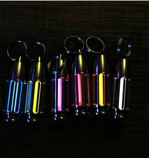 Titanium Luminous Tube Pendants Paracord Beads Key Ring Necklace Pendants 1 Pcs