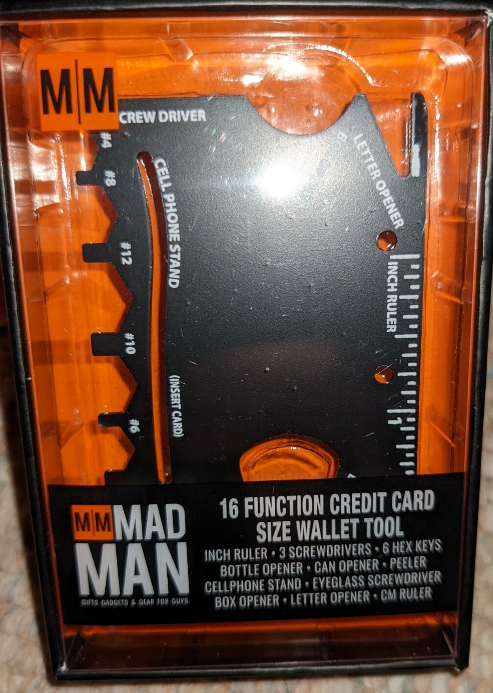 Mad Man 16-Function Credit Card-Size Wallet Tool, Brand new, in box