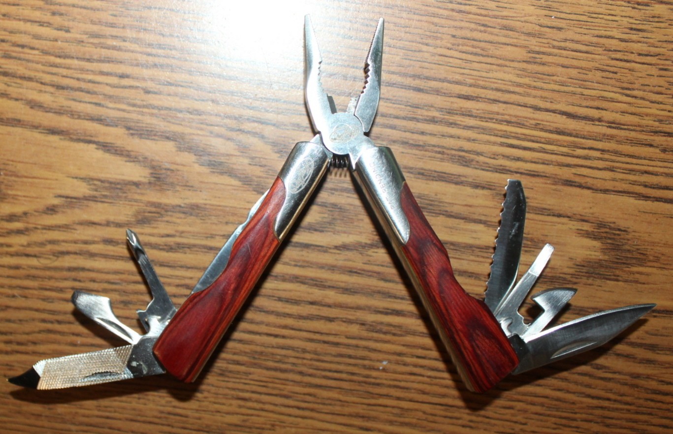 Sheffield 9 In 1 Wood Grain Handle Multi Tool Knife 9 In 1 Made By Sheffield