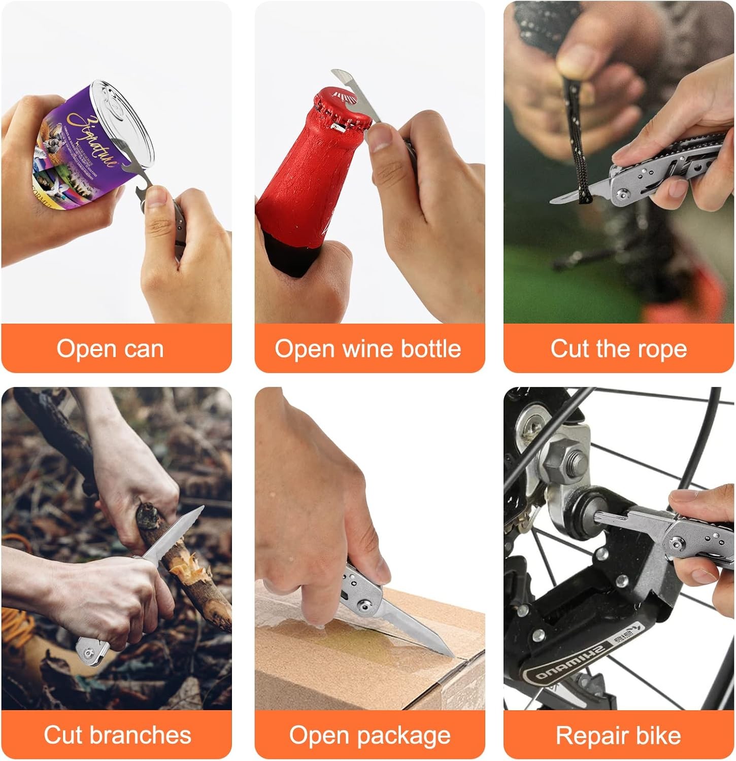 24-In-1Multitool Pocket Knife Professional Stainless Steel Multitool Keychain wi