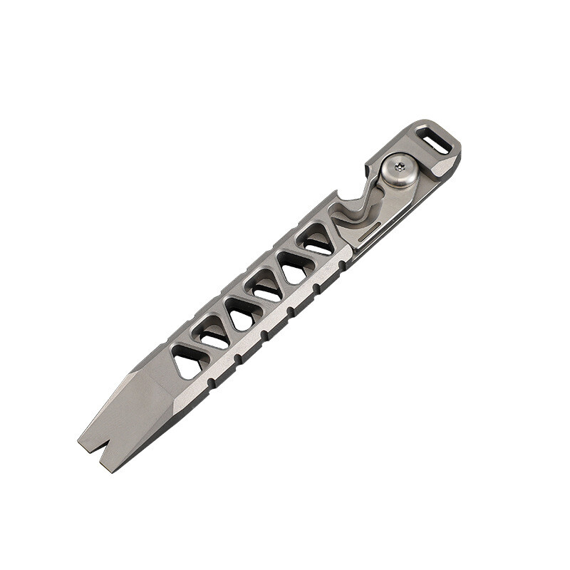 Solid Titanium Alloy EDC Multi Tools Pry Bar Pocket Crowbar Opener Screwdriver