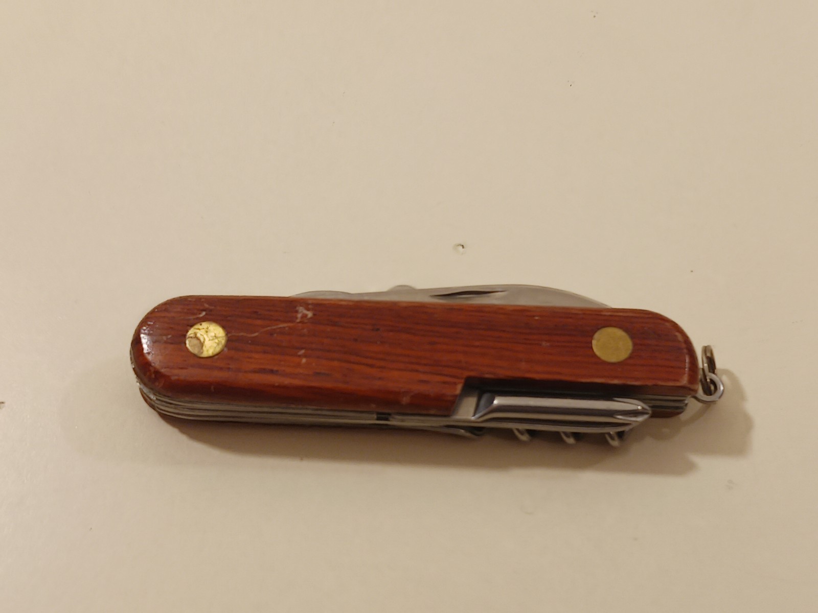 7 Function Wood Brown Handle Multi-Tool Folding Knife Pliers Scissors Camp China