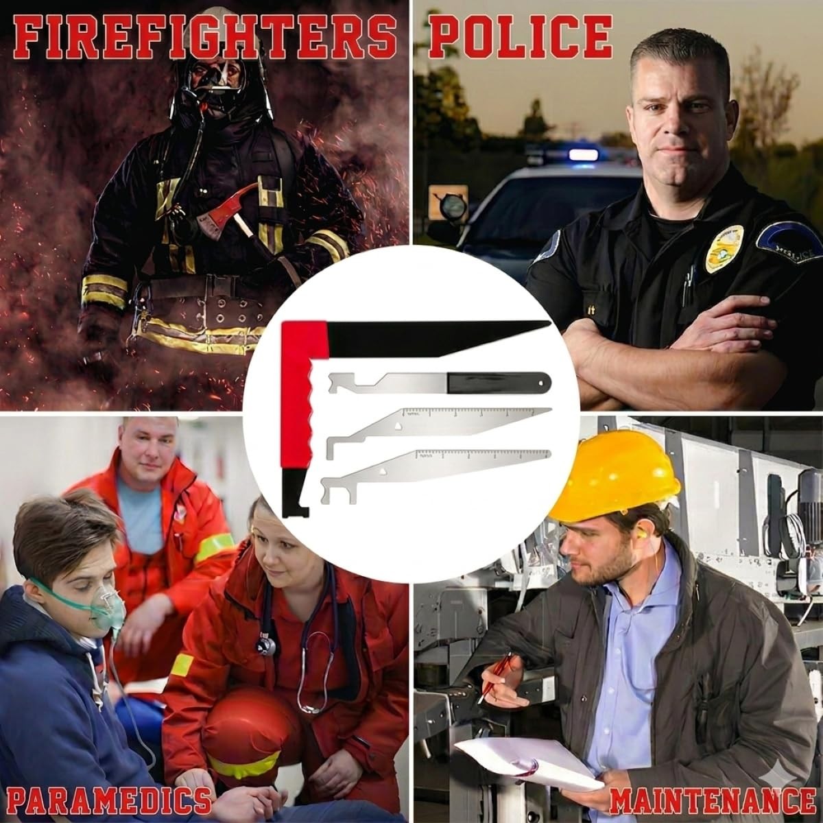 4 Packs Professional Firefighting Multi-Tool Kit, Ultimate Multipurpose Firef…