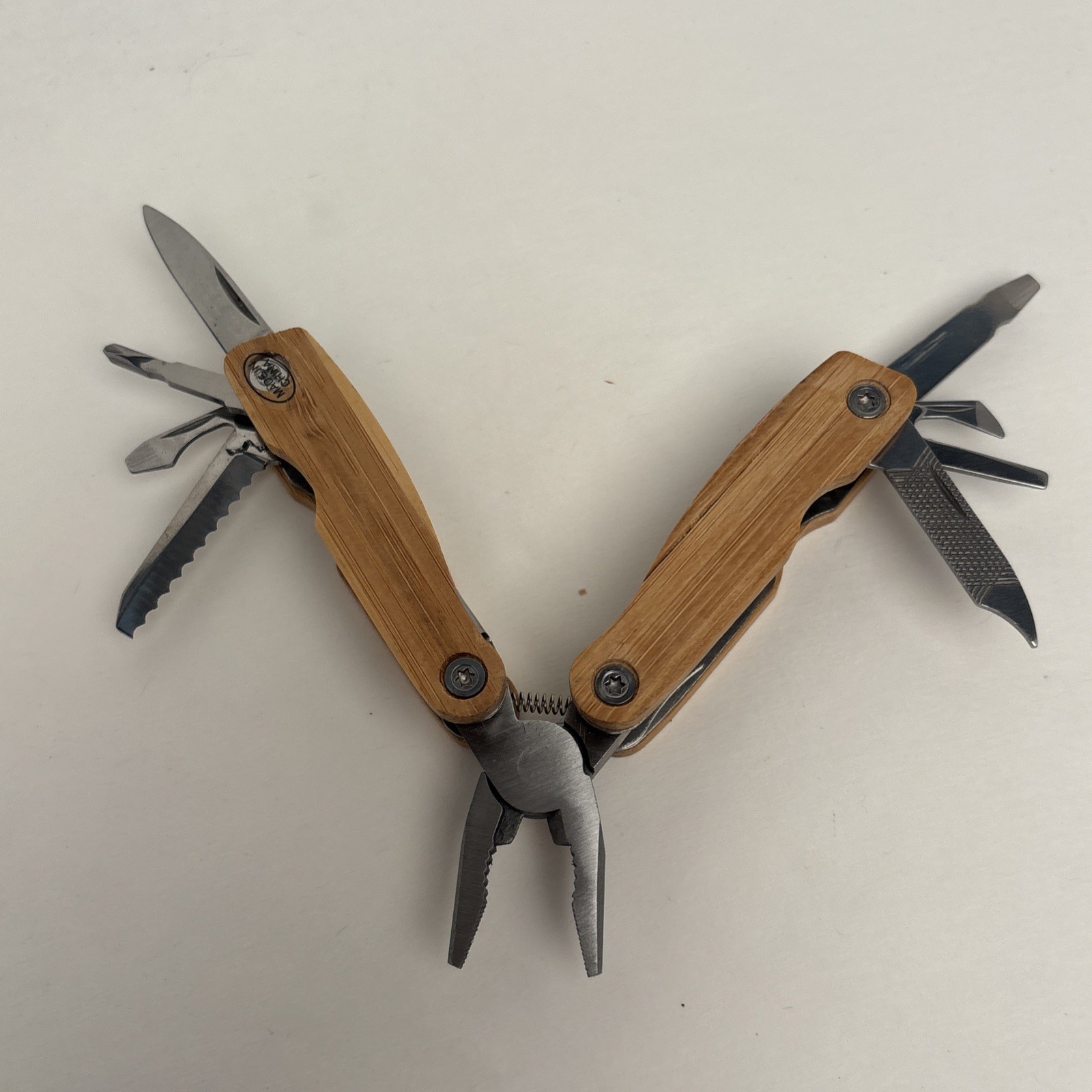 Lot Of 4 Multi – Tools Wood Scales Stainless Hike Hunt Camp Fish Crafts